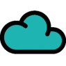 An illustration of a teal coloured cloud with a heavy black outline