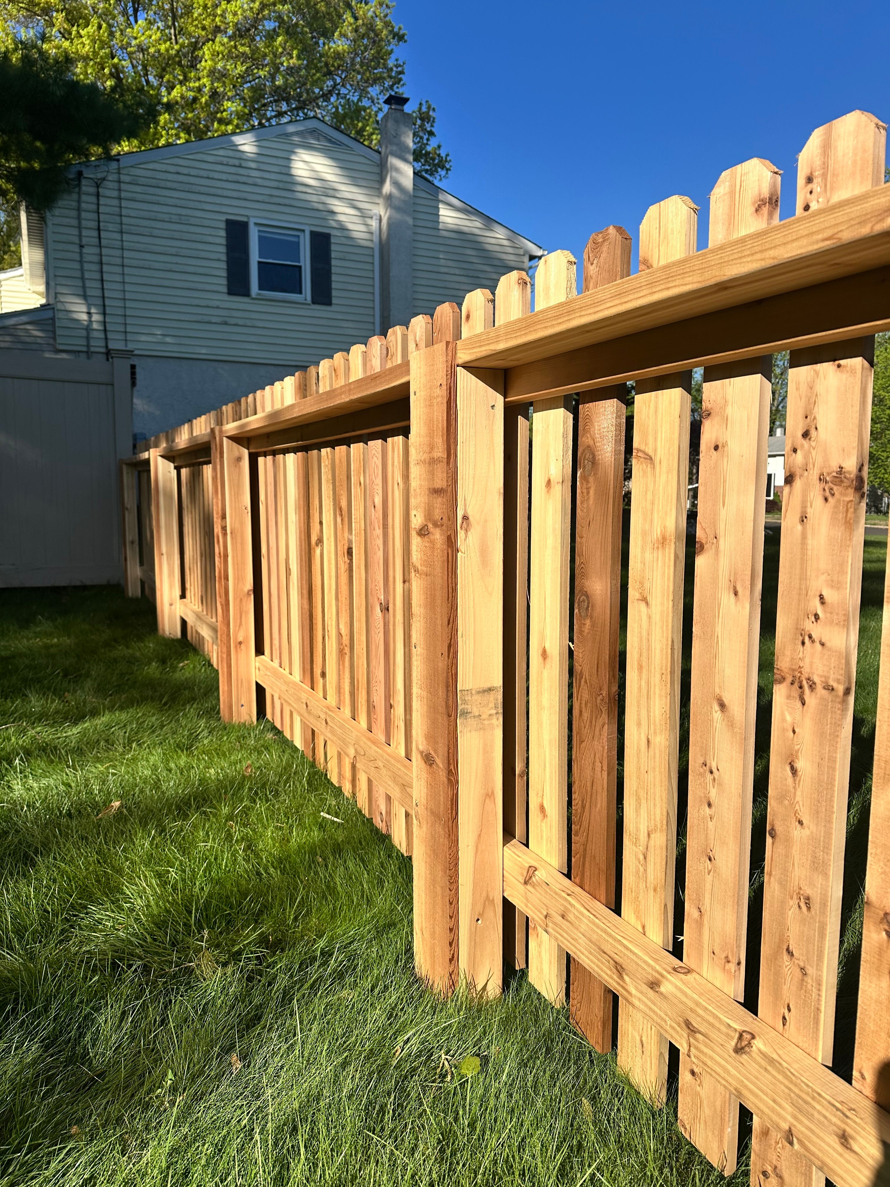 Cedar Picket fence in Landsdale, PA