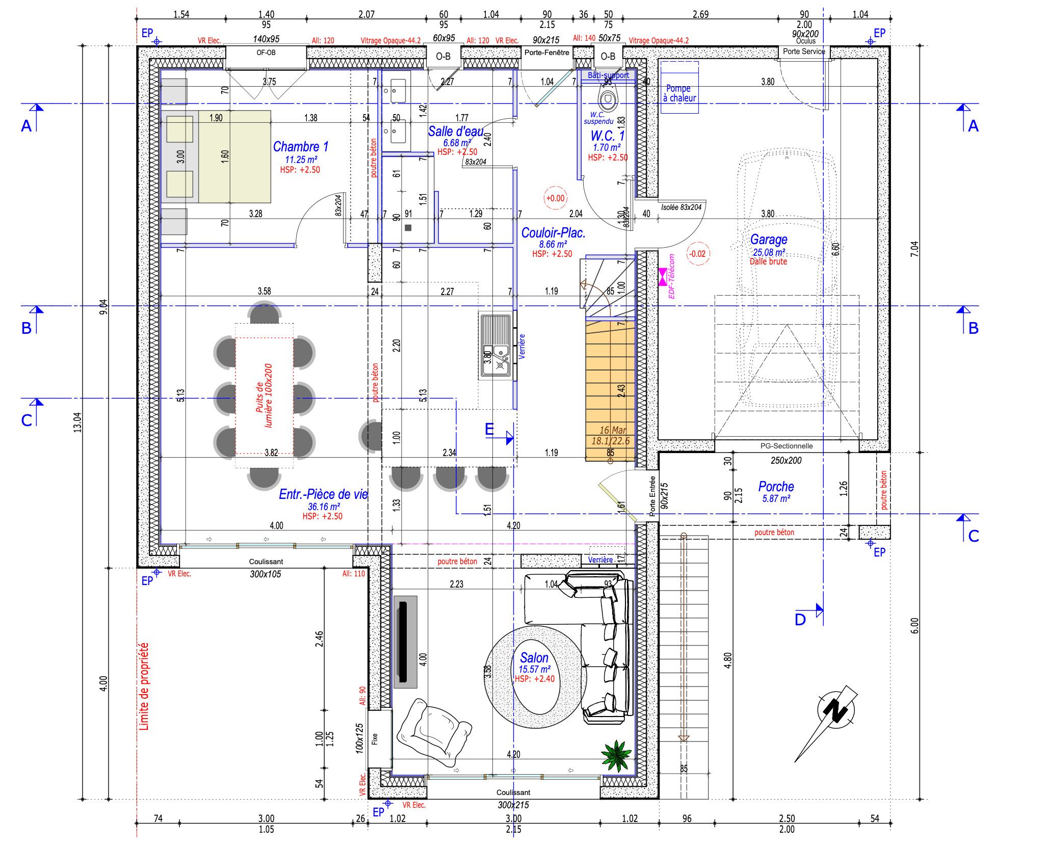 Plan Pavillon Contemporain 1 Étage - 120 m²