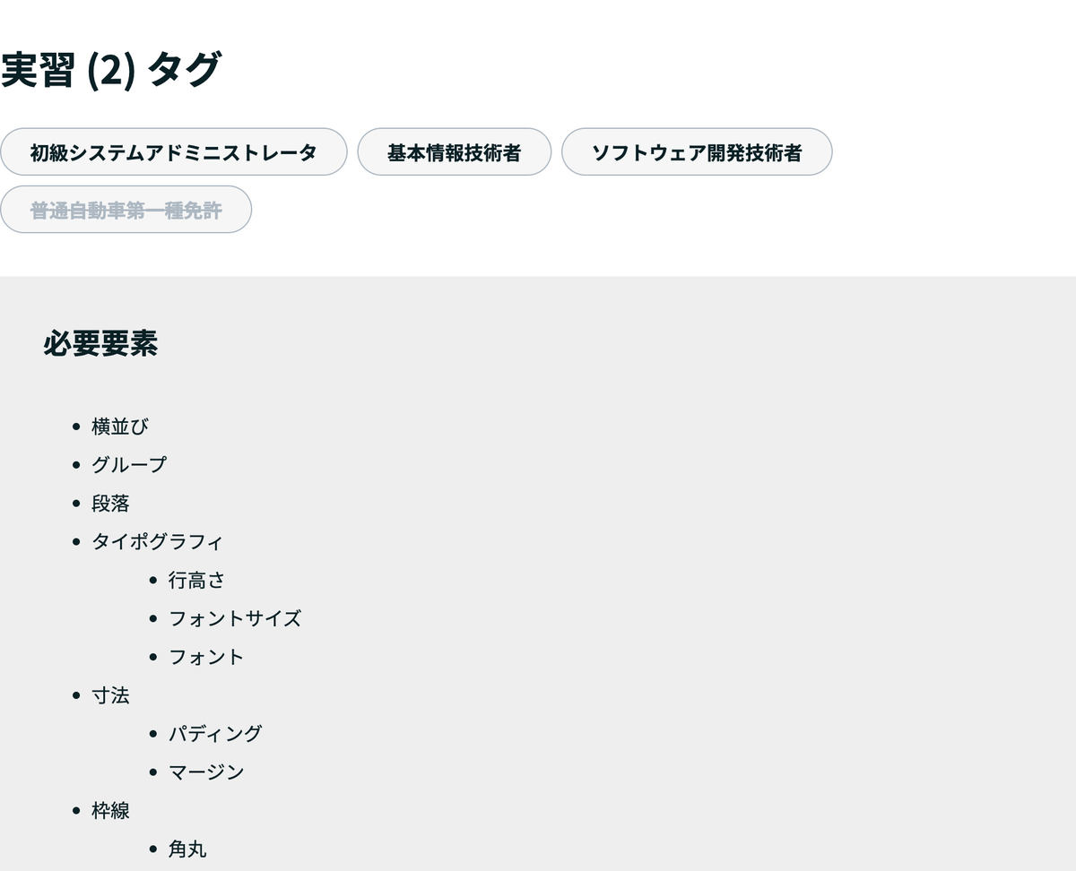 実習(2) タグ