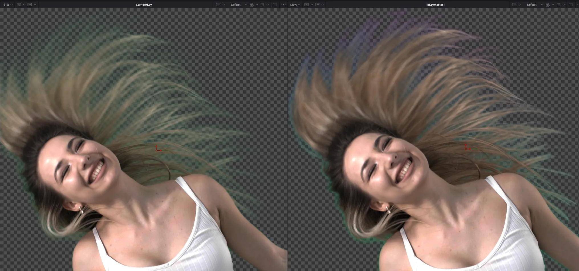 chroma key test using corridor key