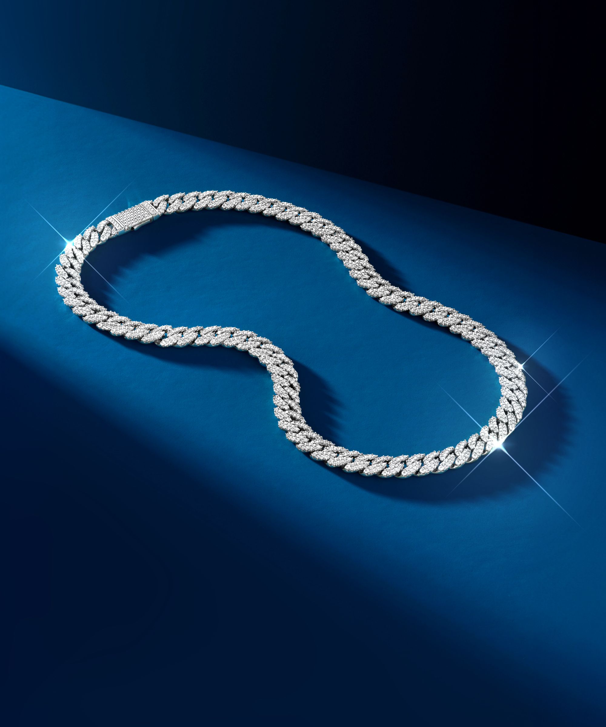 Image Iced Out Cuban Link Chain - 10mm Silver - Over 900 Pavé Stones