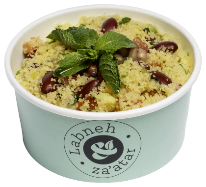Labneh & Za'atar couscous met kruiden en munt