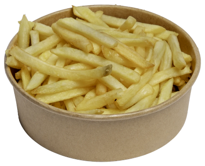 Verse friet in een kraft bakje