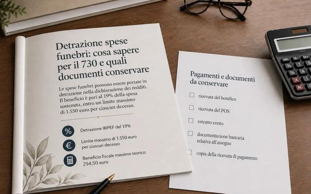 Detrazione spese funebri: importi, 730 e documenti
