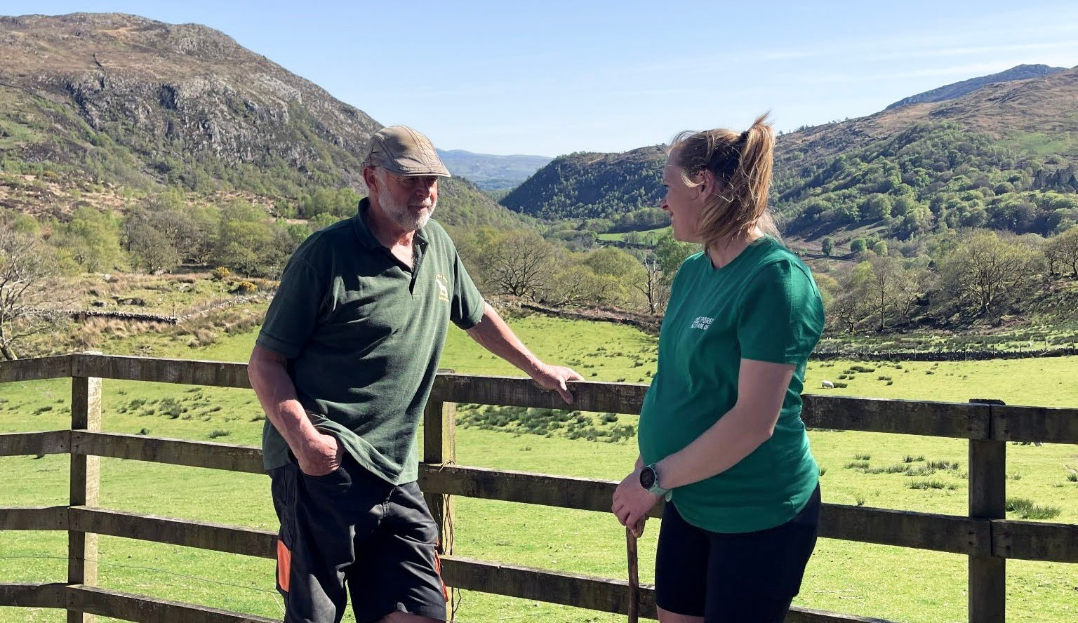 Bethan Till and her father Richard at their farm in Perthi, Wales