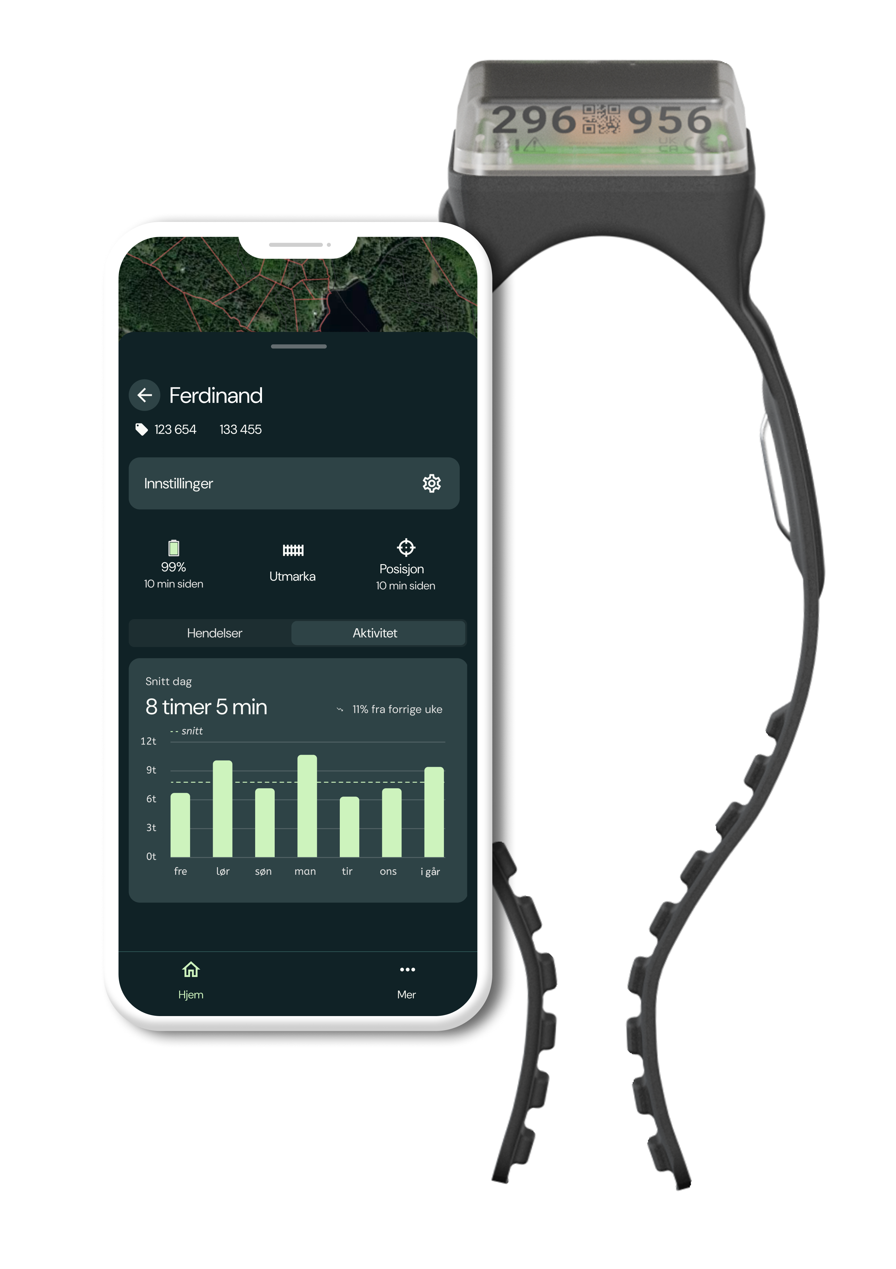 virtuelle gjerder sau batteritid