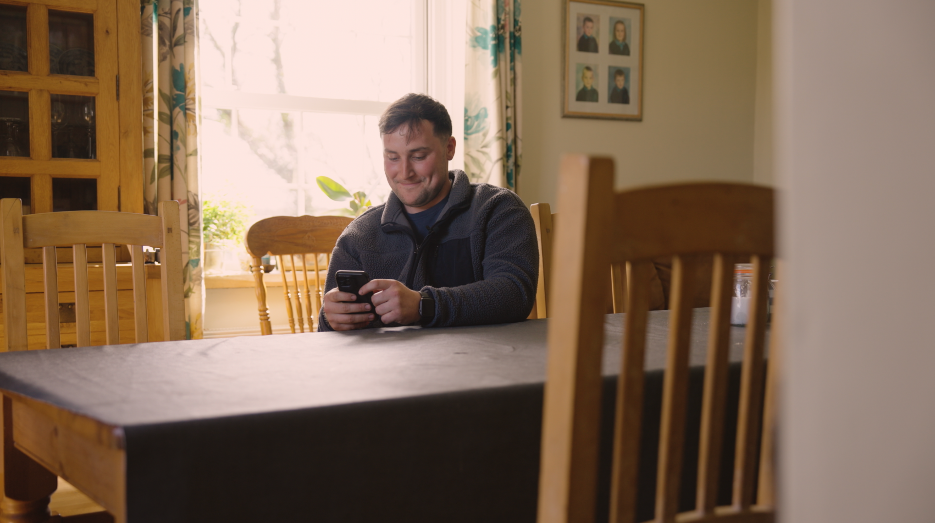 Farmer checkin in on his herd from home