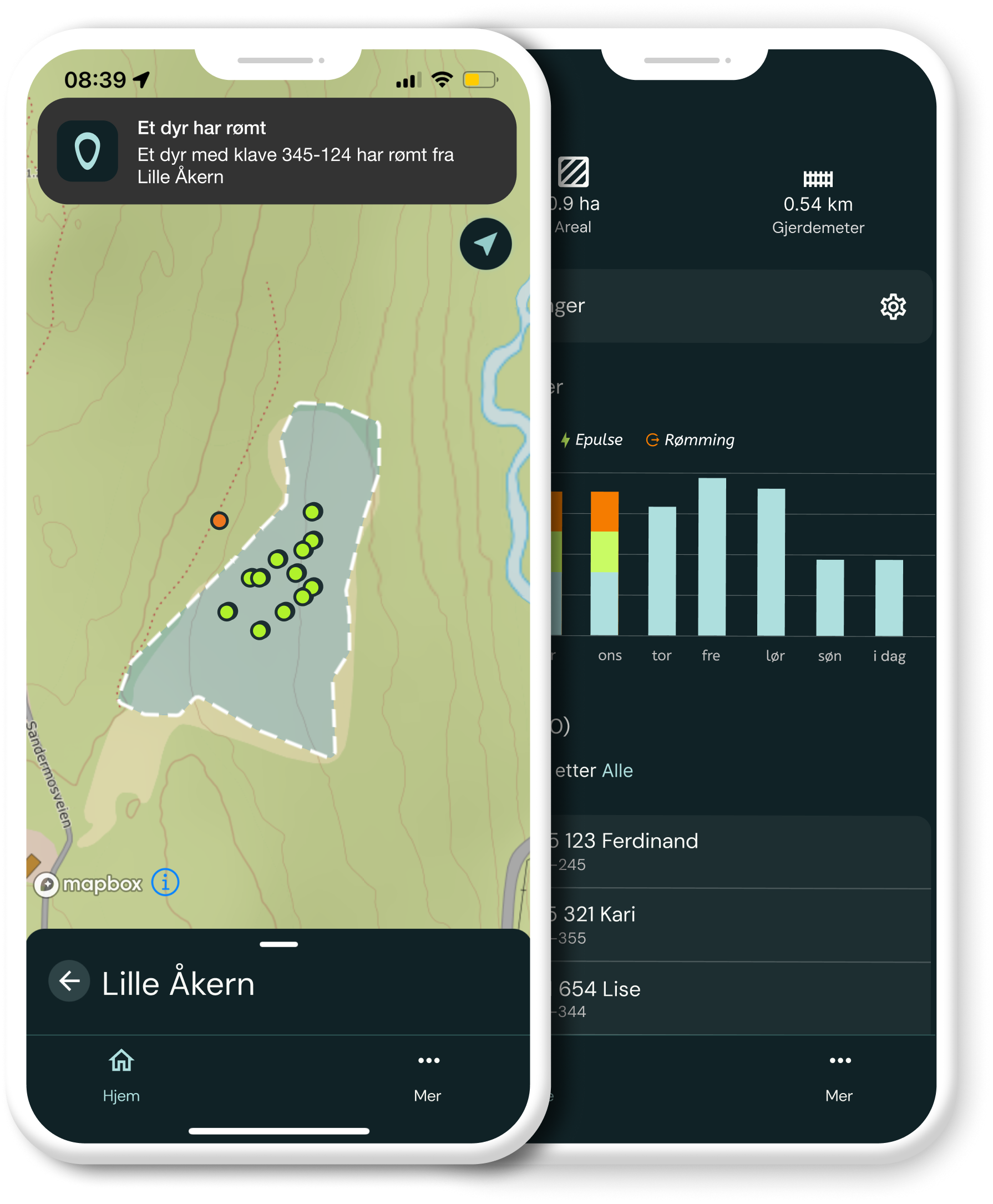 virtuelle gjerder sau aktivitetsmonitorering