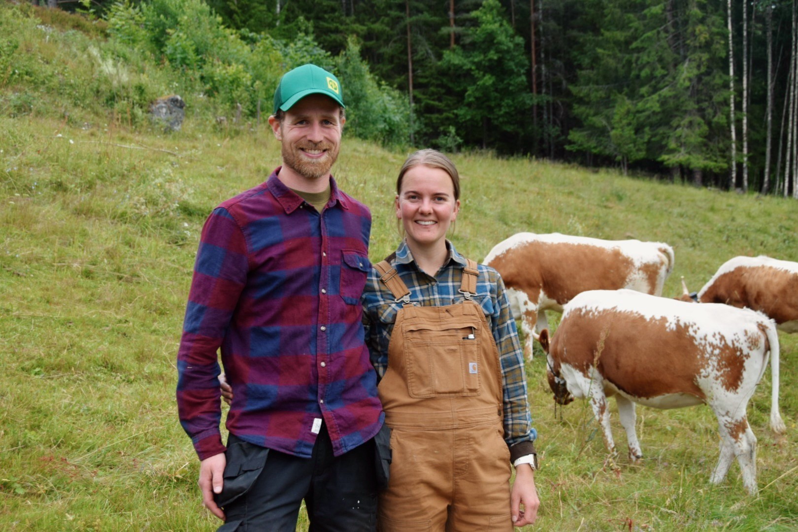 The Nesland family out in the field