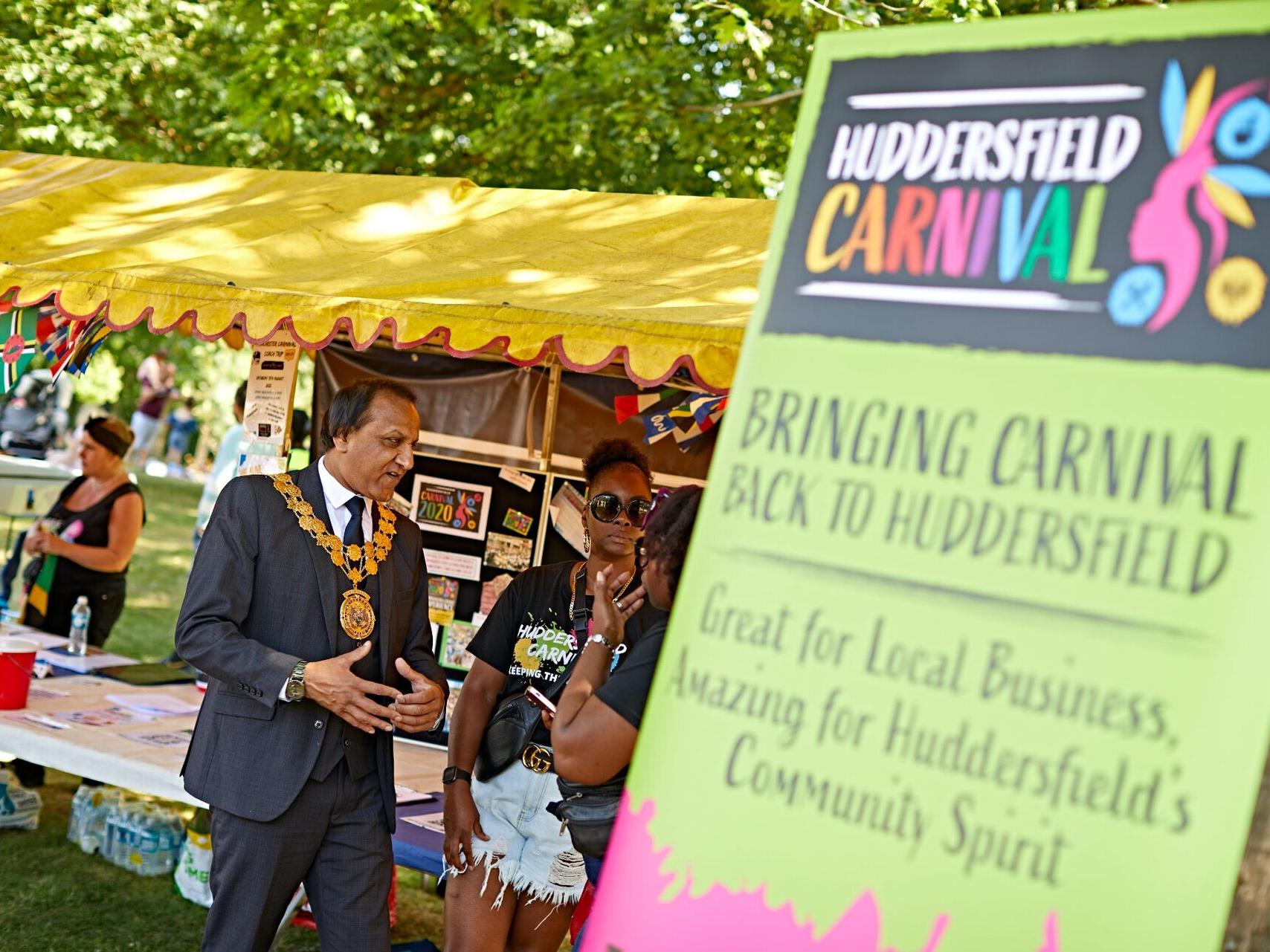 The Mayor of Kirklees at the Huddersfield Carnival stand.