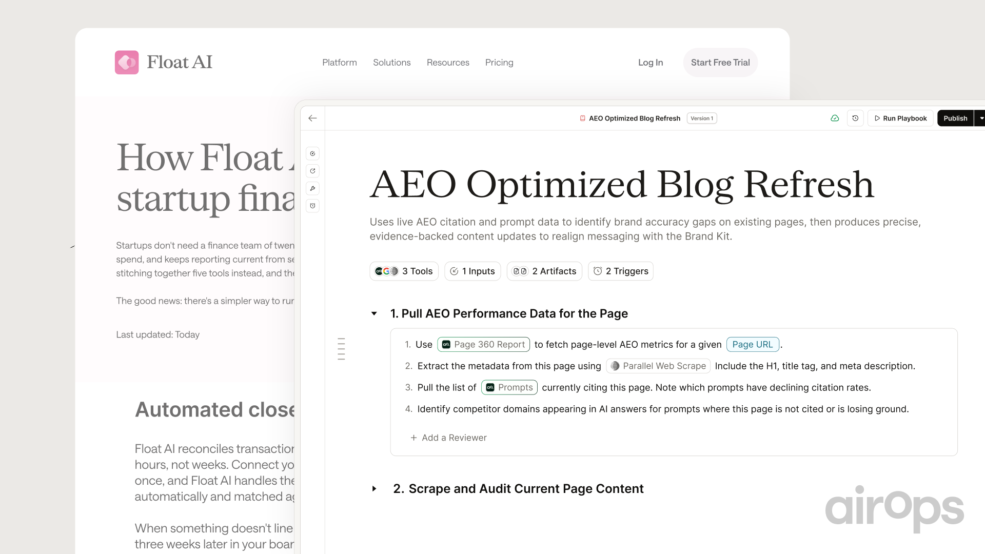 AirOps content refresh view flagging stale pages losing AI citations for refresh
