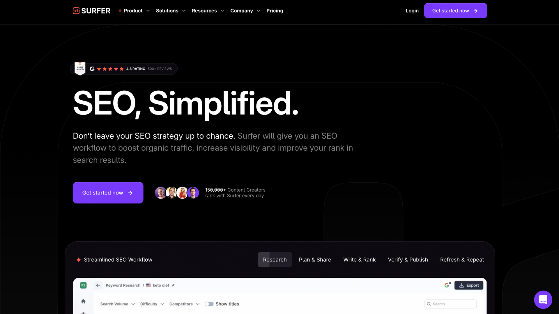 Surfer Home page