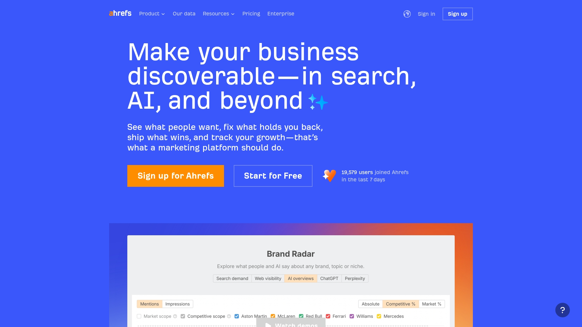 Ahrefs Brand Radar Screenshot