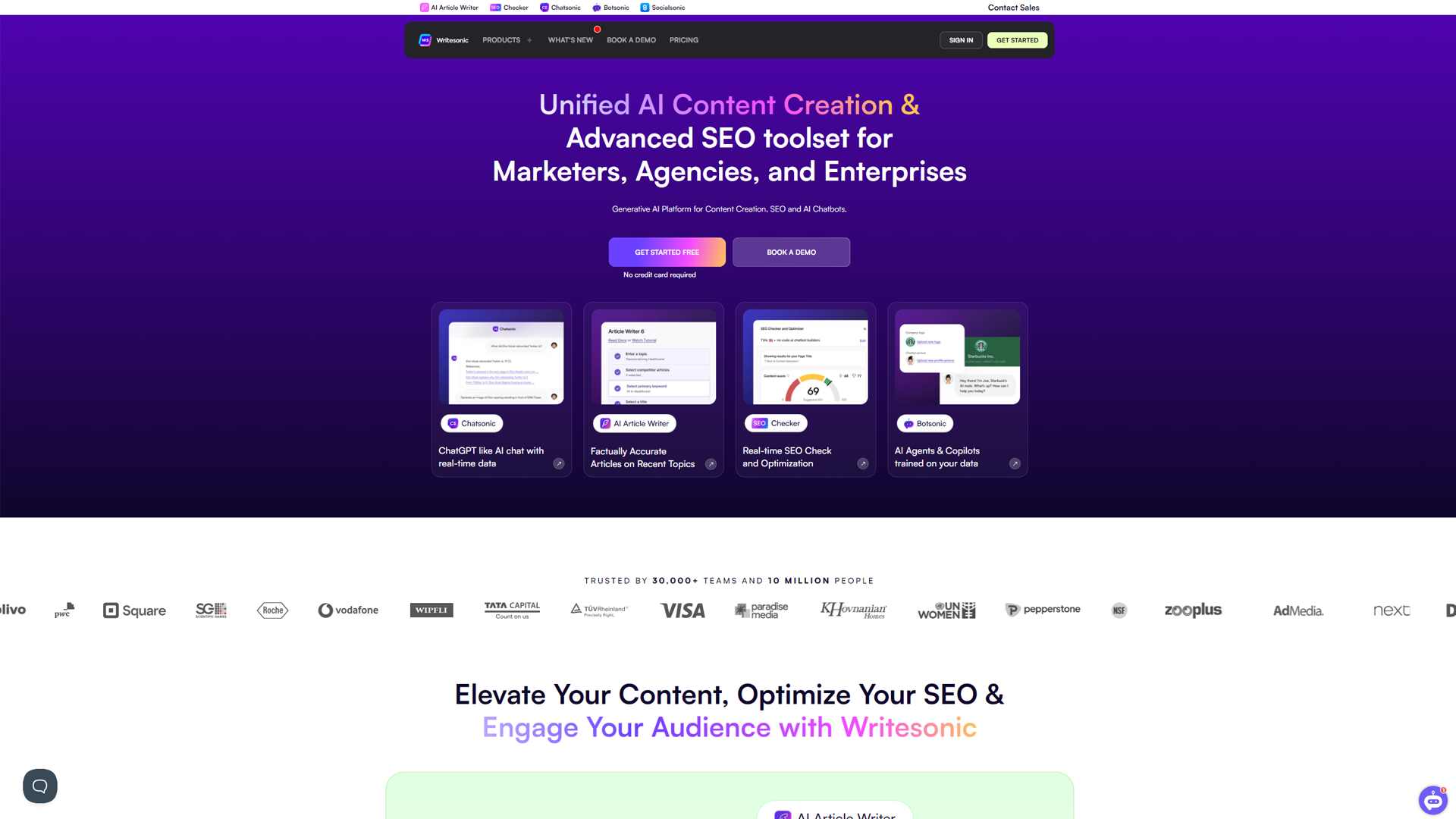 Writesonic Homepage