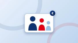 Une famille de trois personnes et un symbole euro