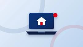 Ordinateur portable affichant une maison