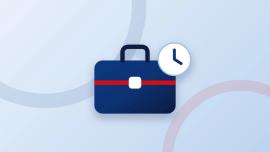 Mallette de travail et horloge