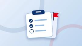 Liste de démarches à cocher, avec un drapeau