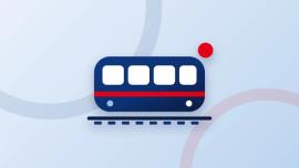 Train de voyageurs sur des rails