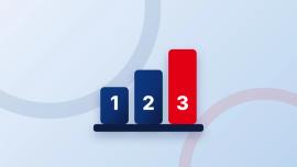 Trois piliers numérotés de 1 à 3, le troisième en rouge