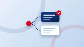 Schéma d'un choix entre deux options, dont une est validée