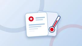 Certificat médical avec une croix de santé et un thermomètre