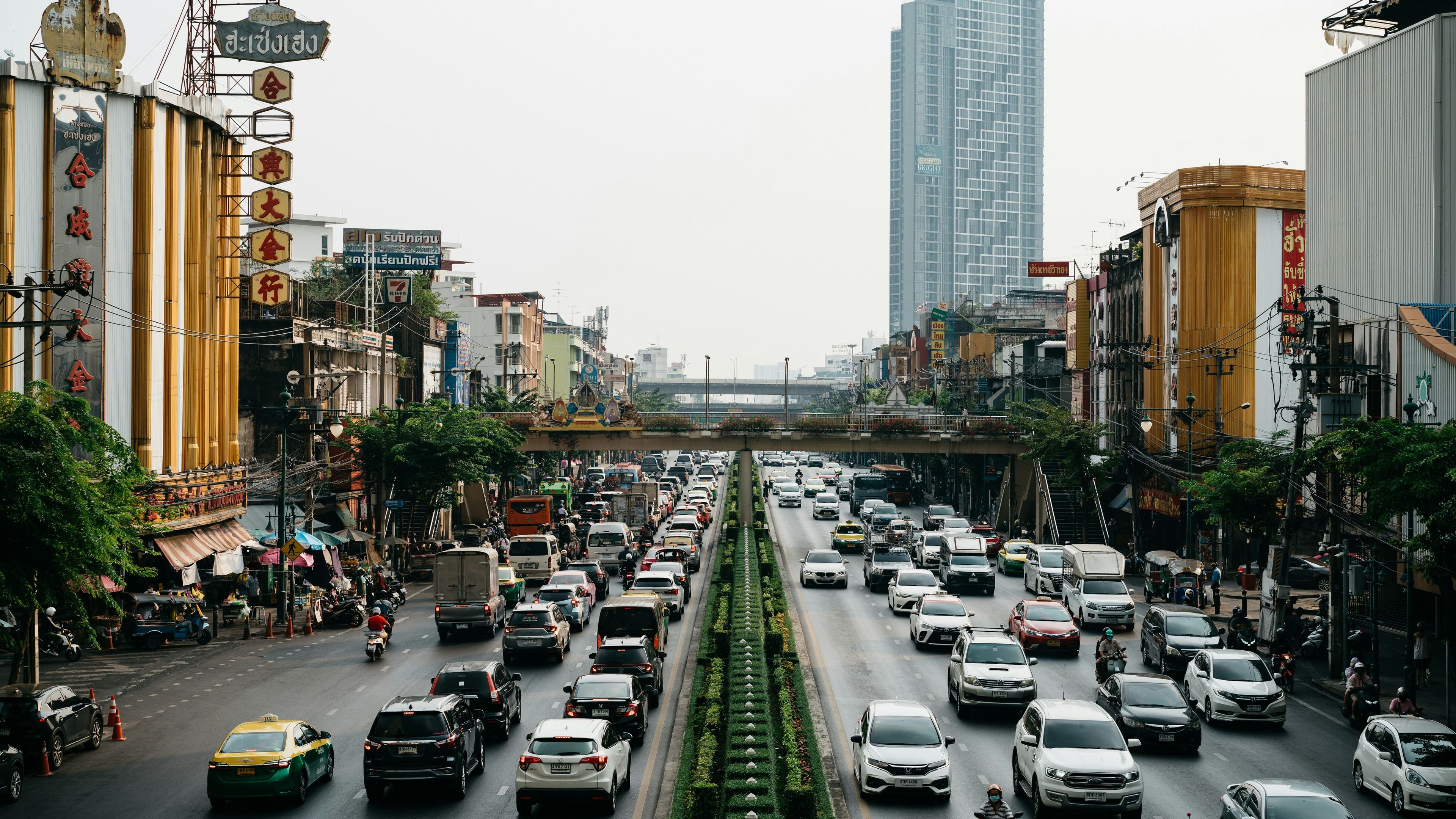 Imagem de transito na cidade chinesa