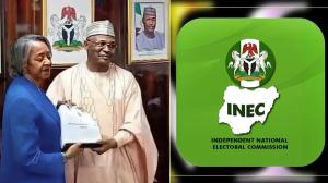 Yakubu Hands Over to May Agbamuche as Acting INEC Chairman