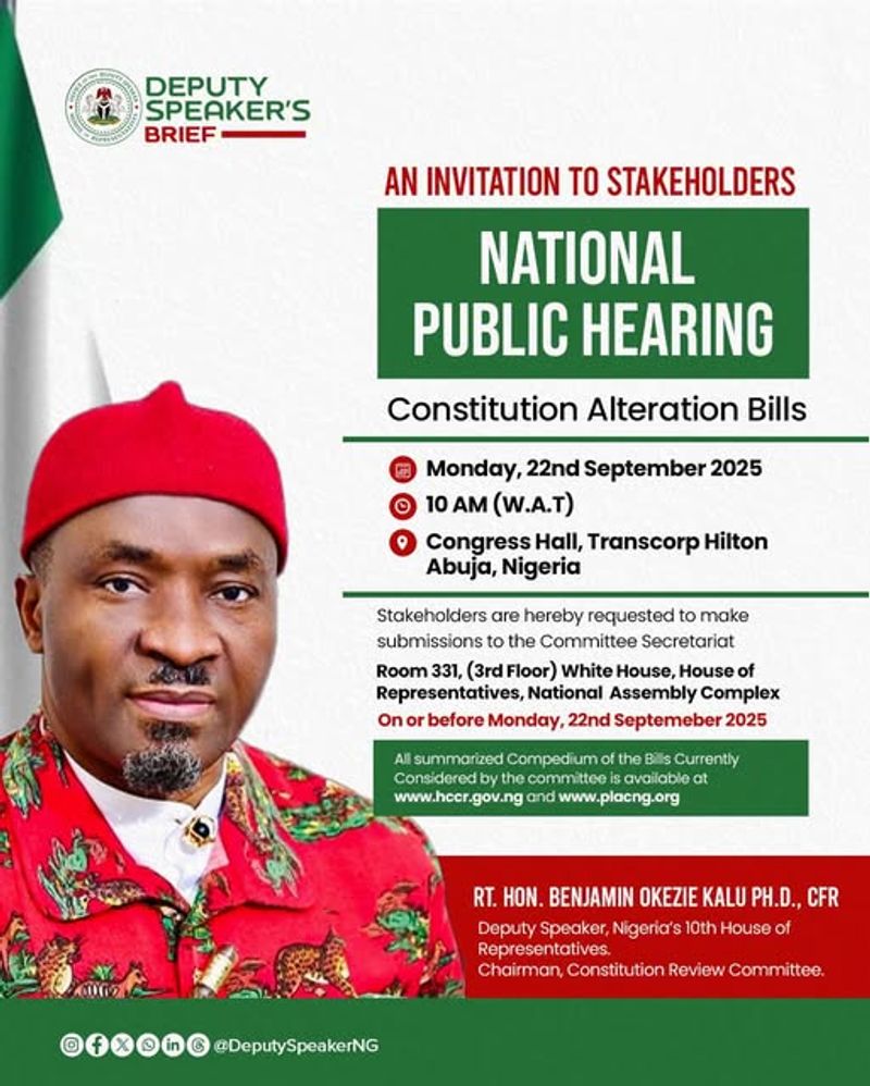 National Public Hearing on Constitution Alteration Bills