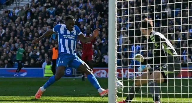 Sports: Welbeck Scores Twice As Brighton Dent Liverpool’s Top-Five Hopes