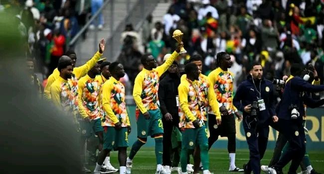 Sports: Senegal Parade AFCON Trophy At Stade De France, Despite Being Stripped Of Title