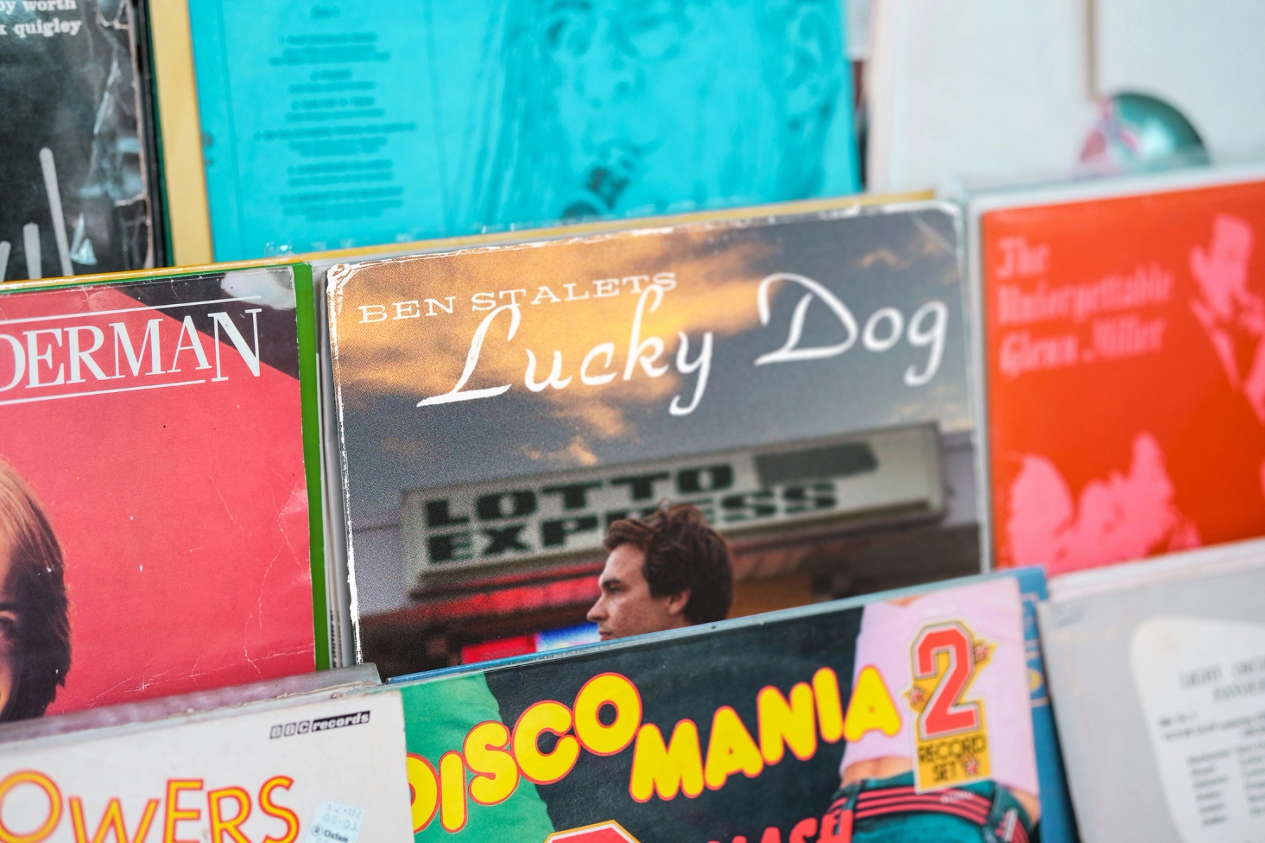 Used Ben Stalets record in a shelf at a record store