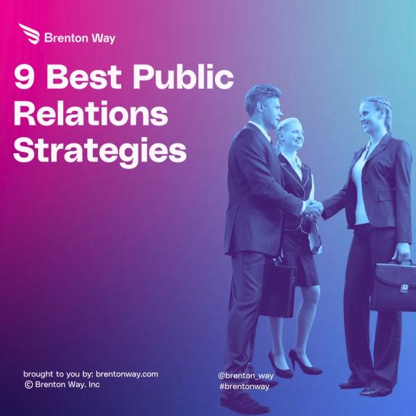 Brenton Way blog cover graphic titled '9 Best Public Relations Strategies in 2026 (Examples + Tips)'.