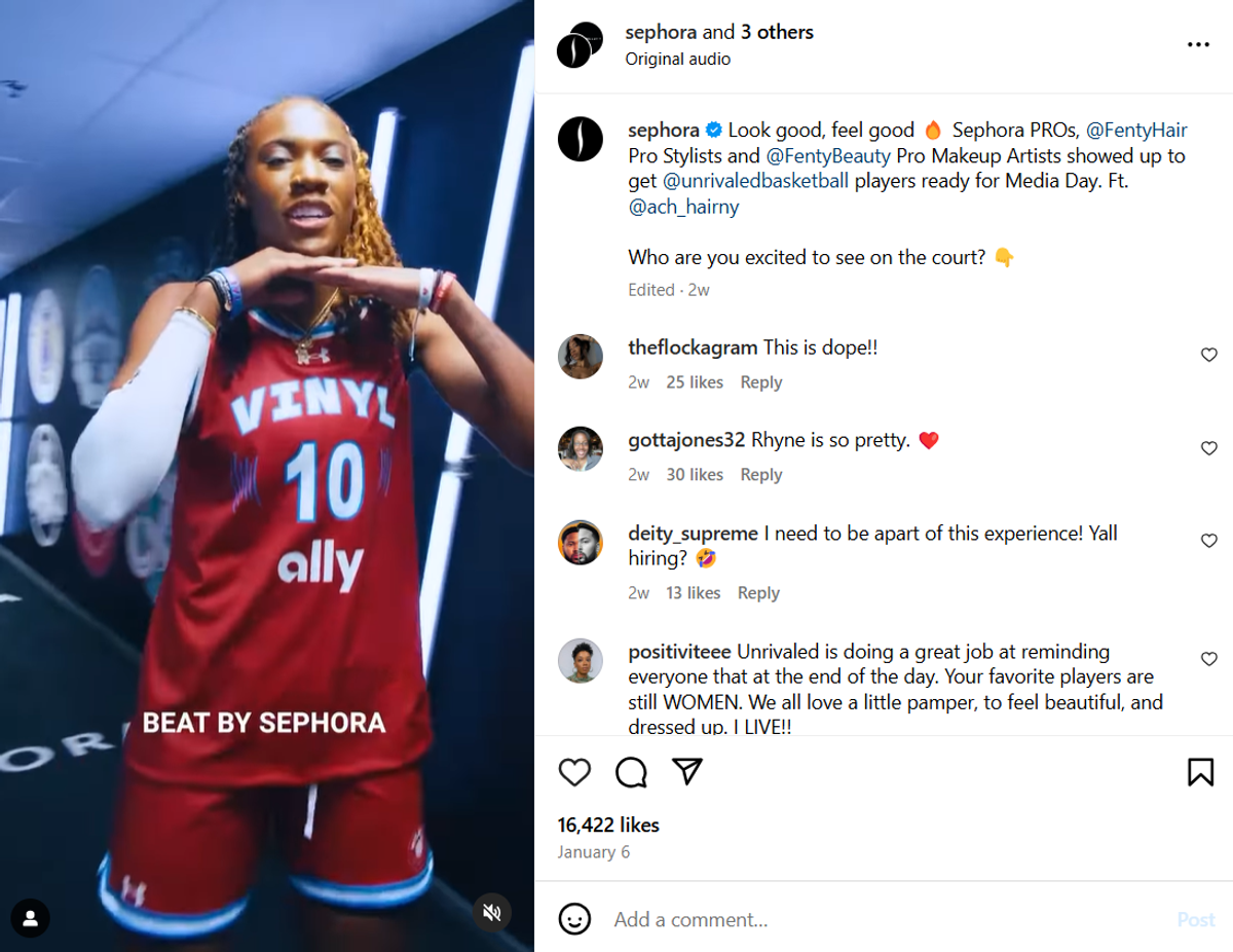 Marketing Campaign Of Sephora With Unrivaled Women's Basketball League