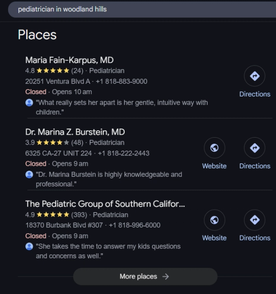 Search Engine Optimization — for pediatrician digital marketing