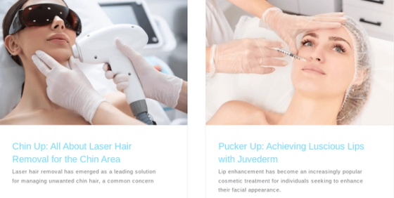 Showcasing Your Unique Services for Medical Spa SEO Agency — Med spa service card examples from /blog/med-spa-marketing-guide