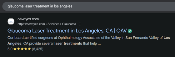 Service-specific keyword targeting for eye care PPC