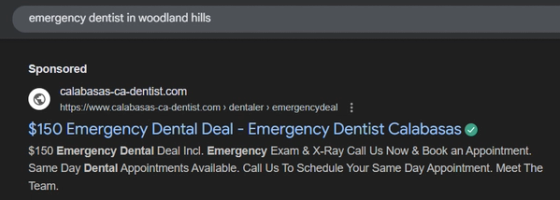 Localized and geotargeted dental PPC campaign visualization