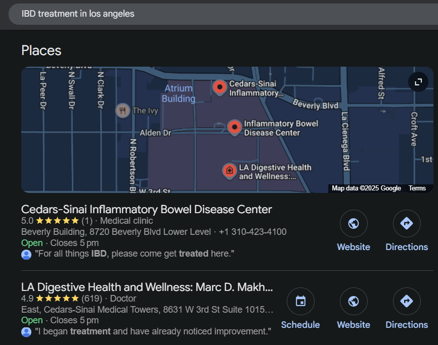 Service-specific keyword targeting for GI PPC