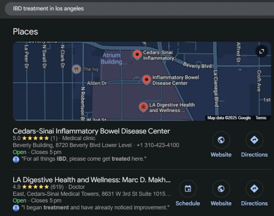 Service-specific keyword targeting for GI PPC