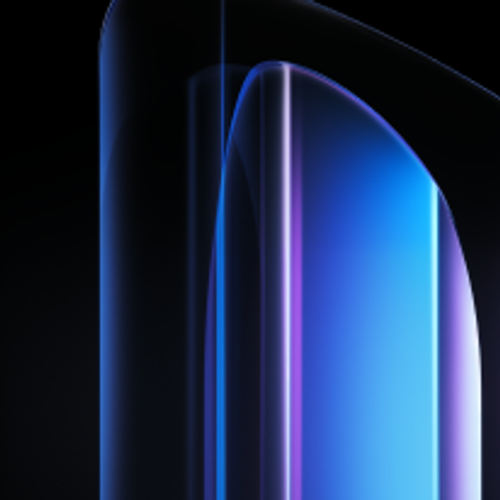 Glass columns with blue highlights