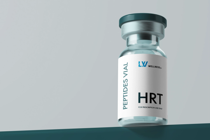 LivWellness RX HRT peptide vial close-up render