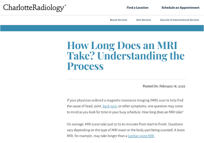 Condition and question-based content strategy for radiology