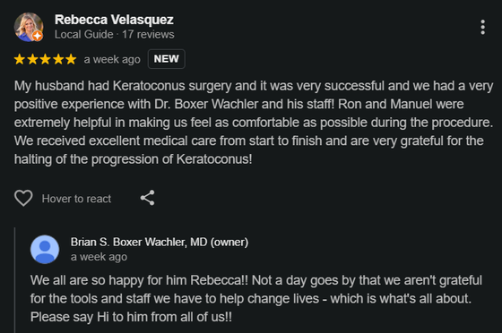 Reputation management and review generation for eye doctors