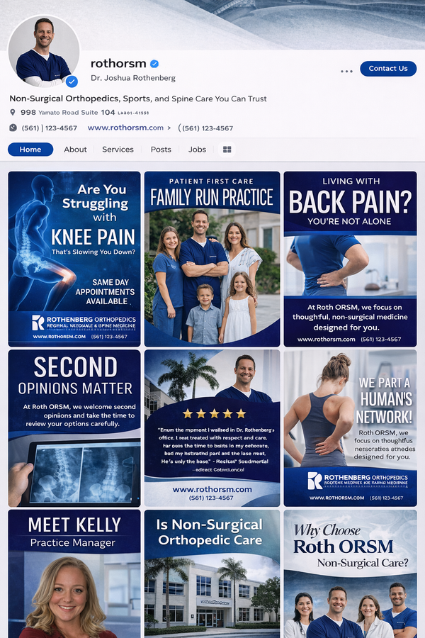 iPhone mockup showcasing social media marketing for healthcare brands