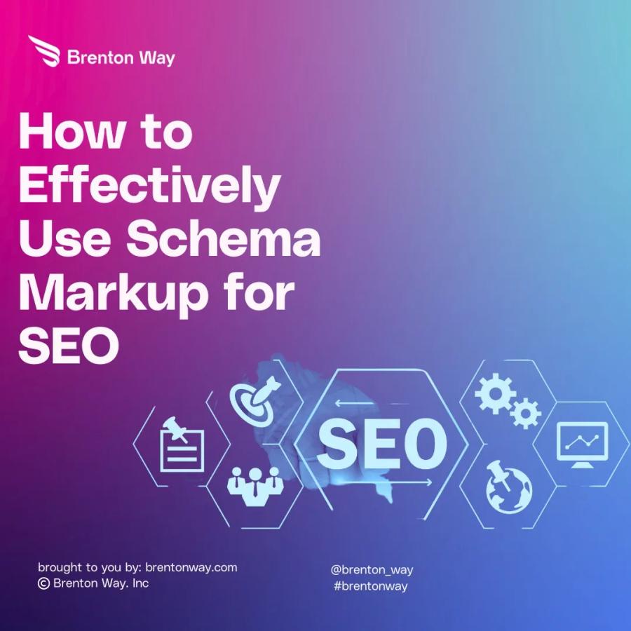 Brenton Way blog cover graphic titled 'How to Effectively Use Schema Markup for Better Search Visibility'.