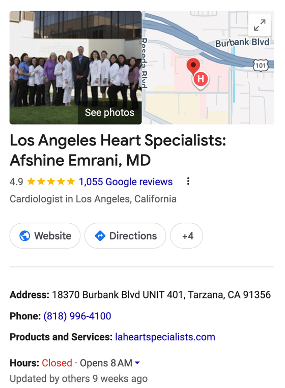 Geo-Targeted SEO Services For Cardiology Centers for cardiology seo - Google Business Profile for Los Angeles Heart Specialists