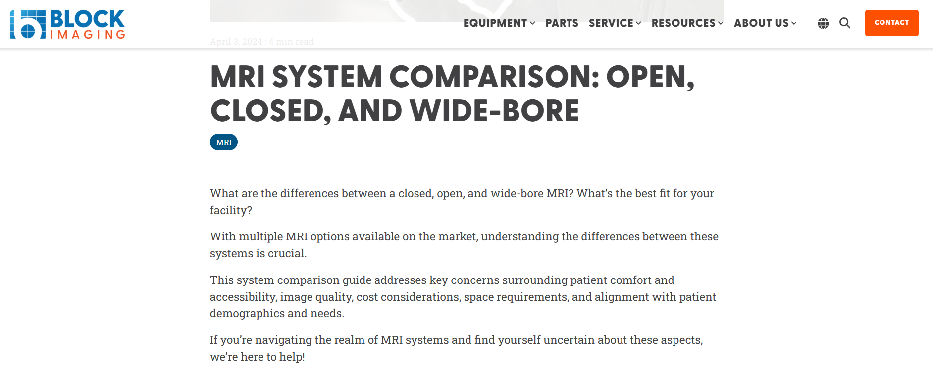 Equipment and comfort-focused messaging for radiology