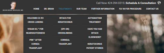Patient-centric ophthalmology website design